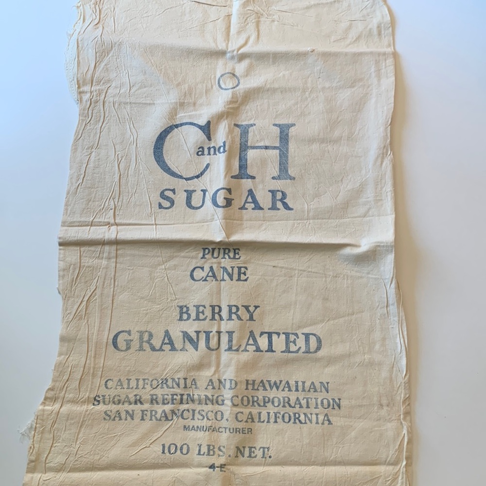 Vintage C and H Pure Cane Berry Granulated San Francisco CA 100 lb. Feed Sack
